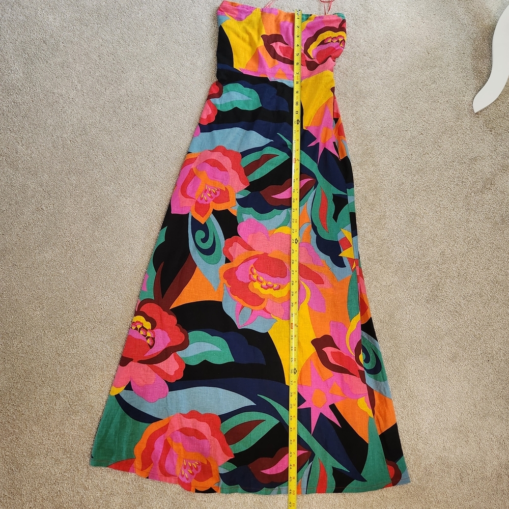 Olivaceous Strapless Maxi Dress Floral Multicolor Boho Size Small - Picture 5 of 10